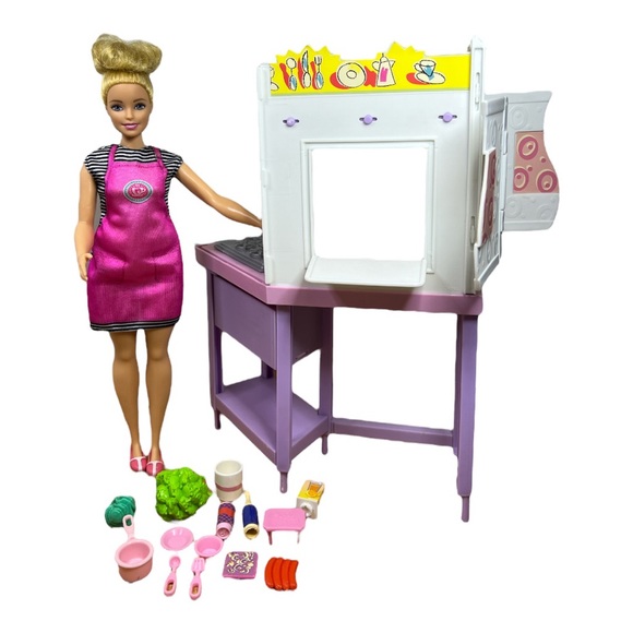 Vintage 2001 Barbie All Around Kitchen Playset with Barbie Doll - Picture 6 of 8